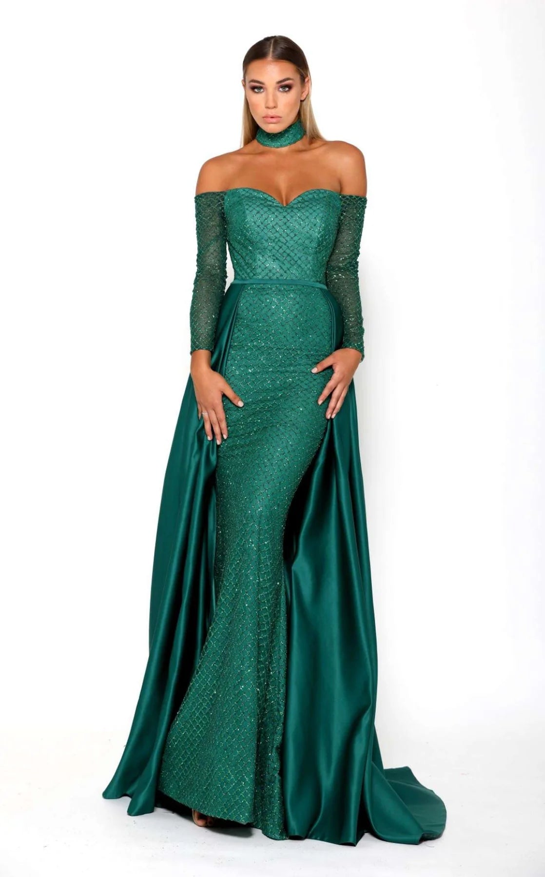 Portia and Scarlett Emerald Gown Fusion Couture